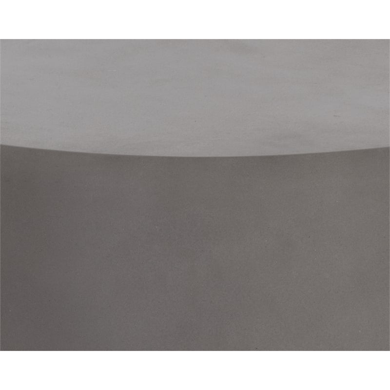 Brant House Blaine Round Contemporary Ceramic End Table in Dark Gray