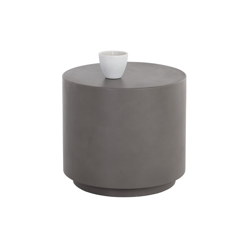 Brant House Blaine Round Contemporary Ceramic End Table in Dark Gray
