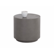 Brant House Blaine Round Contemporary Ceramic End Table in Dark Gray