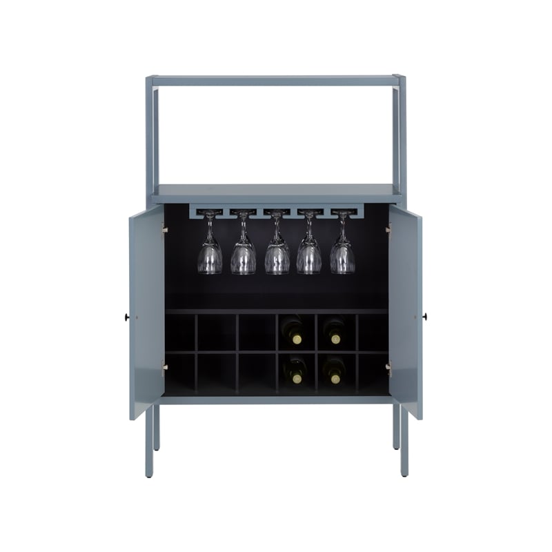 Novak Wine Cabinet - Grey Blue