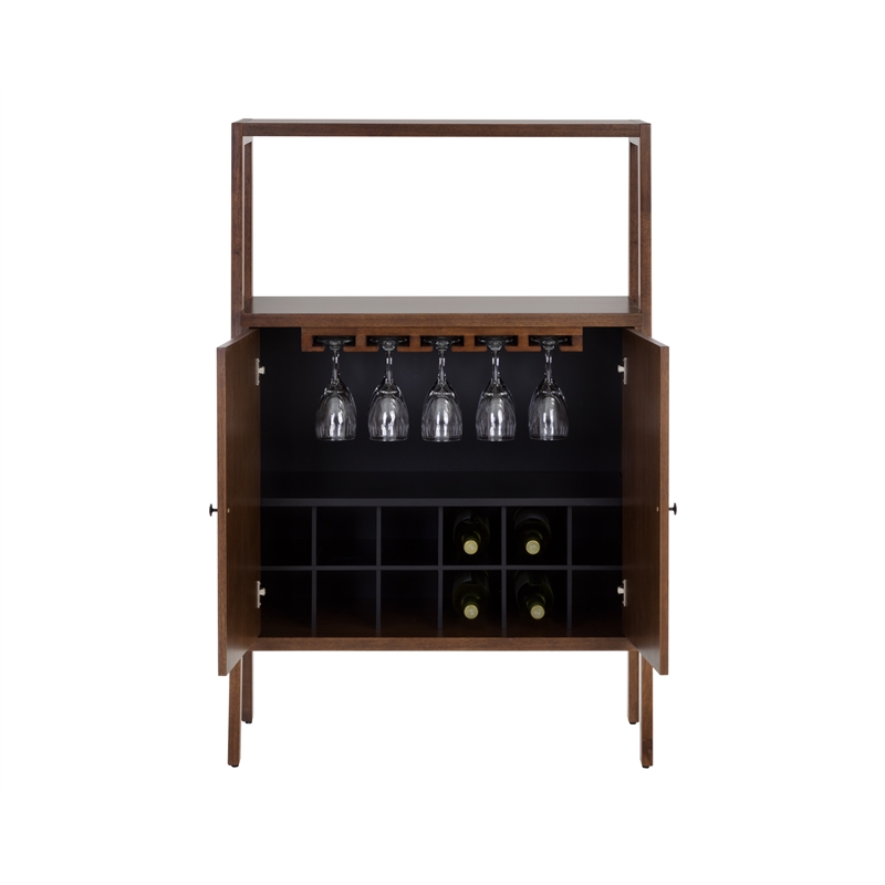 Novak Wooden Wine Cabinet - Walnut