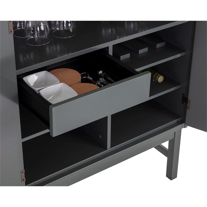 Wesson Wine Cabinet - Grey Green