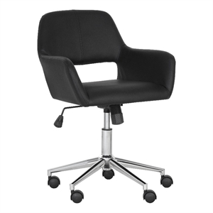Brant House Alassio 34.25&quot Upholstered Faux Leather Office Chair in Black