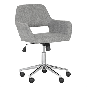 Brant House Alassio 34.25&quot Upholstered Polyester Fabric Office Chair in Gray