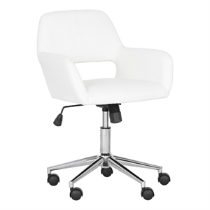 Brant House Alassio 34.25&quot Upholstered Faux Leather Office Chair in White