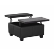Brant House Aldo Faux Leather Storage Ottoman with Lift Top in Black