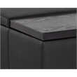 Brant House Aldo Faux Leather Storage Ottoman with Lift Top in Black