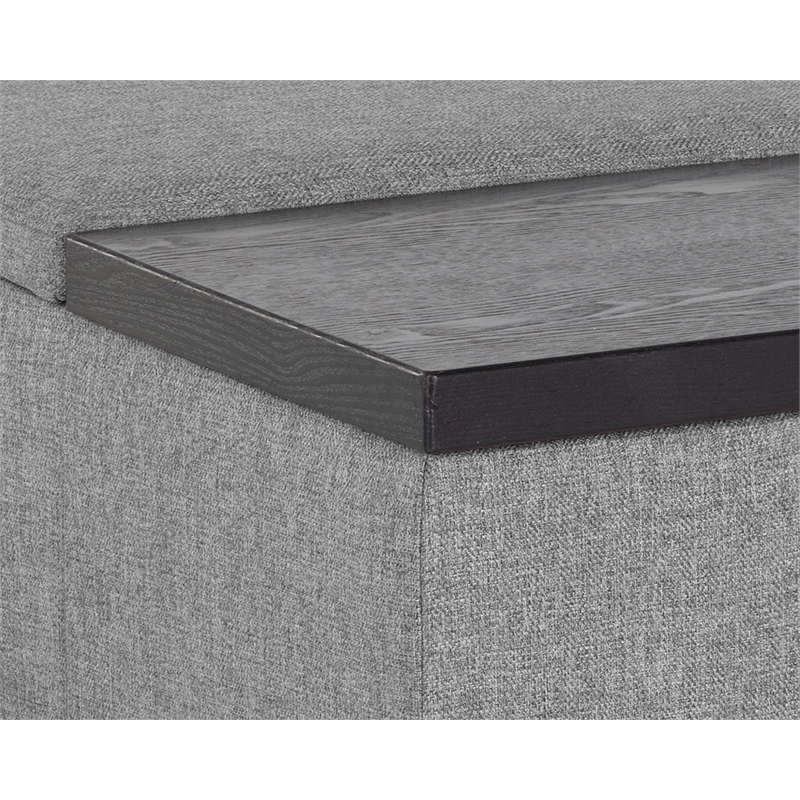 Brant House Aldo Fabric Storage Ottoman with Lift Top in Light Gray