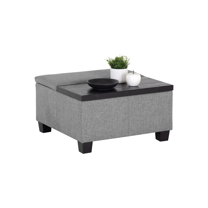Brant House Aldo Fabric Storage Ottoman with Lift Top in Light Gray