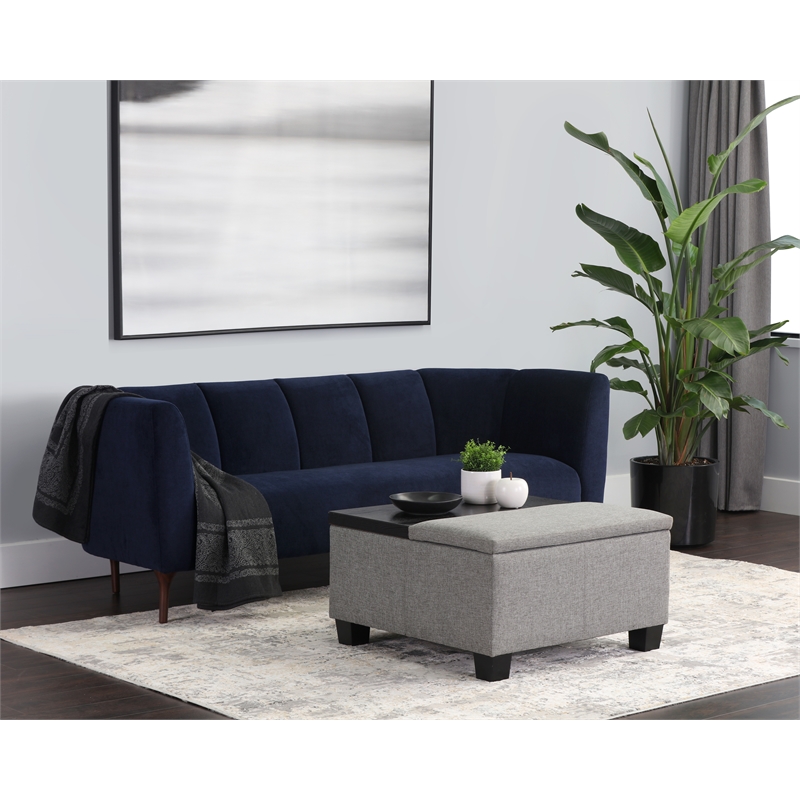 Brant House Aldo Fabric Storage Ottoman with Lift Top in Light Gray