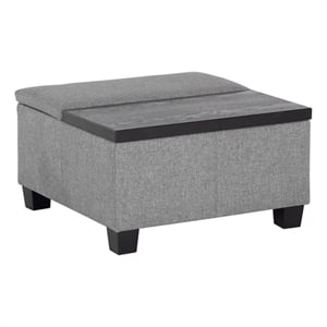 Brant House Aldo Fabric Storage Ottoman with Lift Top in Light Gray