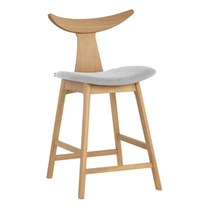 Brant House Jaxton 24&quot Fabric & Wood Counter Stool in Natural/Light Gray