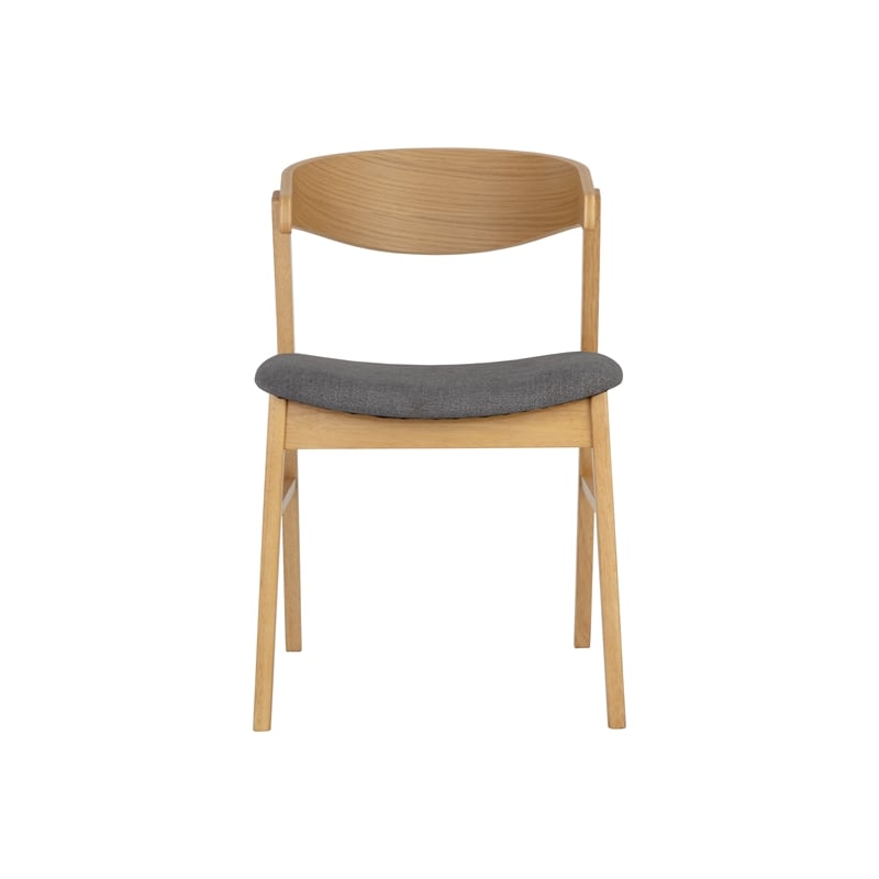 Brant House Haisley Dining Chair - Natural Finished- Dark Gray - Set Of 2