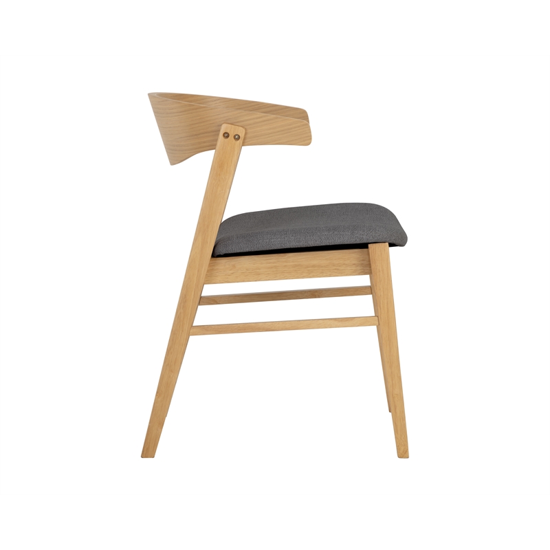Brant House Haisley Dining Chair - Natural Finished- Dark Gray - Set Of 2