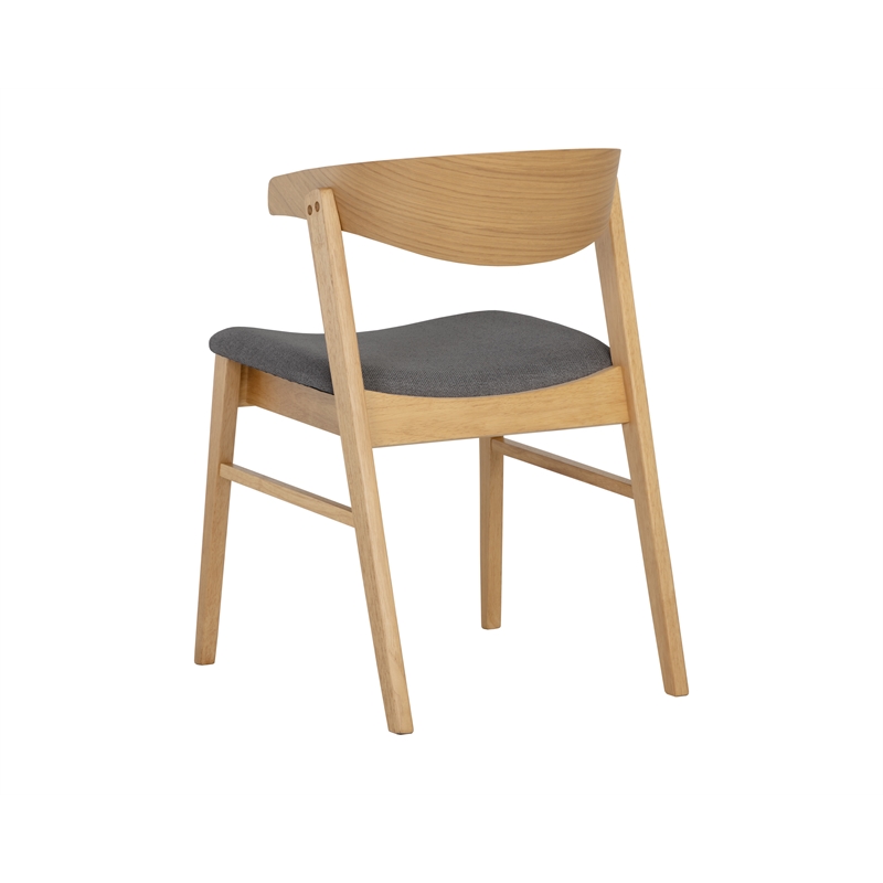 Brant House Haisley Dining Chair - Natural Finished- Dark Gray - Set Of 2