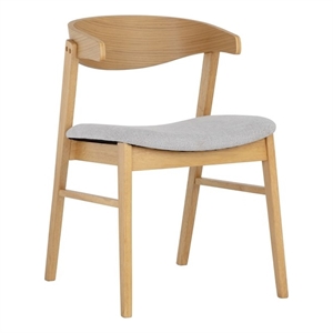 Brant House Haisley 18.75&quot Fabric Dining Chair in Natural/Light Gray (Set of 2)