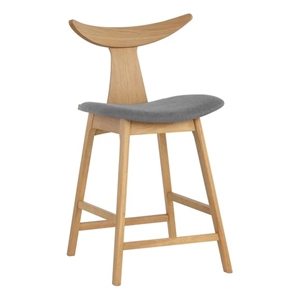 Brant House Jaxton 24&quot Fabric & Wood Counter Stool in Natural/Dark Gray
