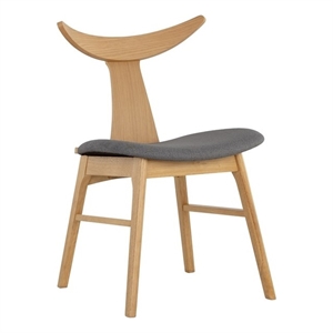 Brant House Jaxton 19&quot Fabric/Wood Dining Chair in Natural/Dark Gray (Set of 2)