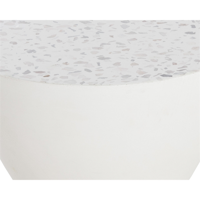 Brant House Logan Concrete End Table - Terrazzo White