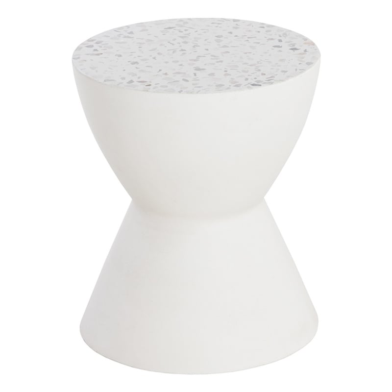 Brant House Logan Concrete End Table - Terrazzo White