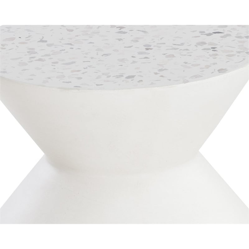Brant House Union Concrete End Table - Terrazzo White