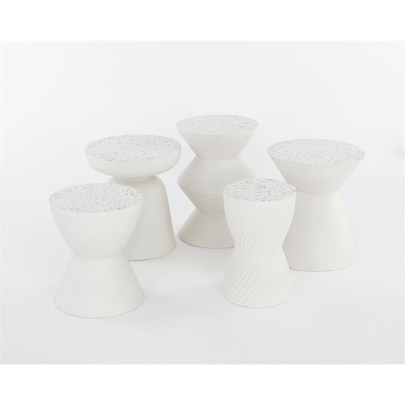 Brant House Union Concrete End Table - Terrazzo White