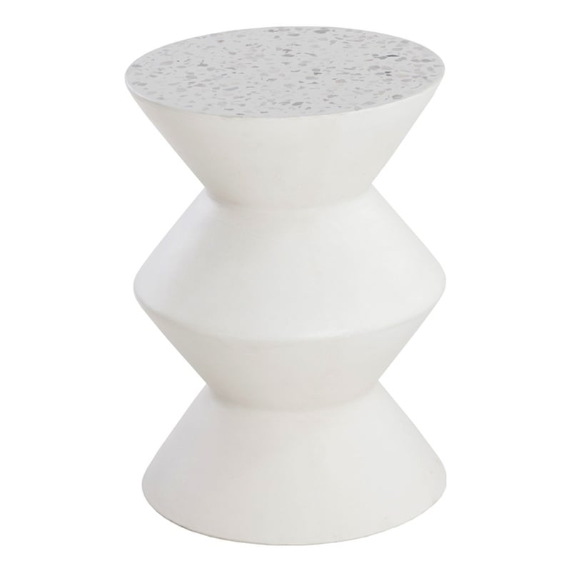 Brant House Union Concrete End Table - Terrazzo White