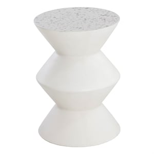 Brant House Union Concrete End Table - Terrazzo White