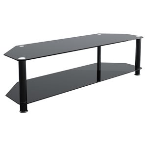 avf transitional steel and glass tv stand for up to 65