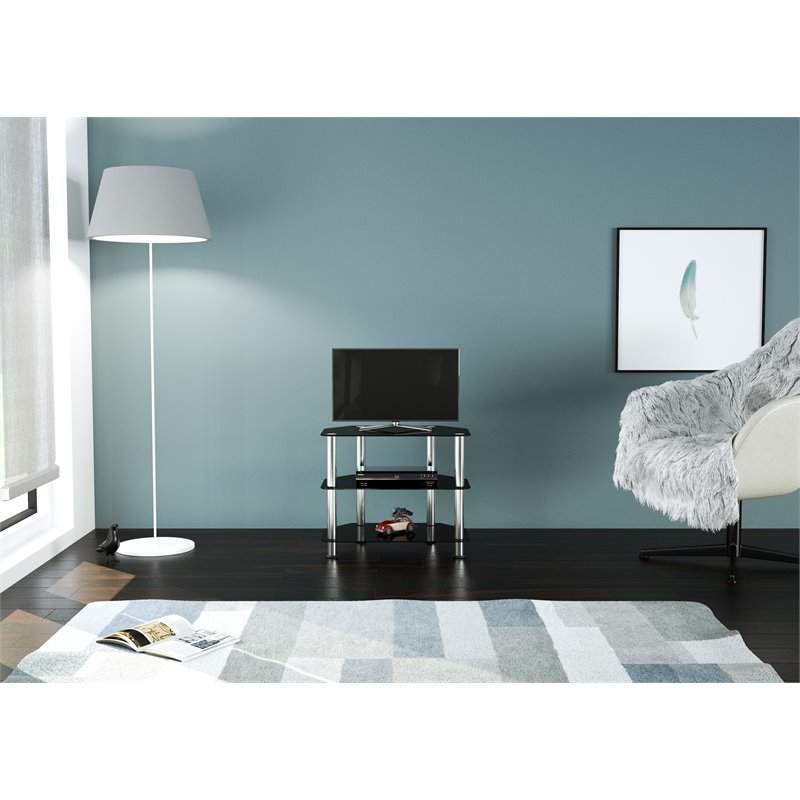 AVF Transitional Steel and Glass TV Stand for up to 32