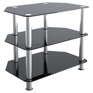 AVF Transitional Steel and Glass TV Stand for up to 32&quot TVs in Black/Chrome