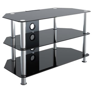 AVF Steel TV Stand with Cable Management for up to 42&quot TVs in Black/Chrome
