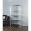 AVF Transitional Steel and Glass Tall 5-Tier Shelving Unit in Black/Chrome