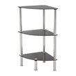 AVF Transitional Steel and Glass Corner 3-Tier Shelving Unit in Black/Chrome