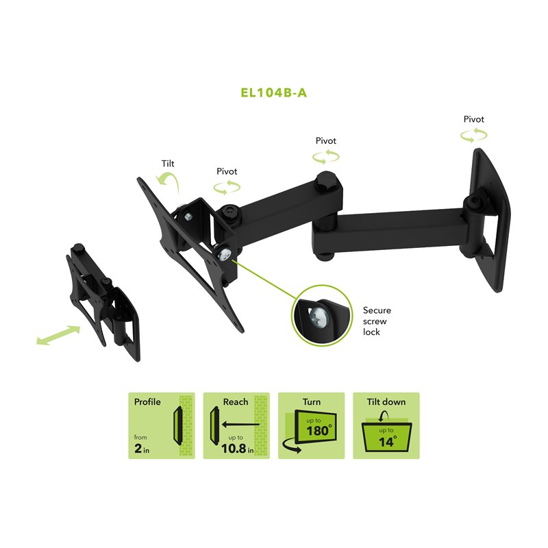 AVF Steel Full Motion Long Extend TV Wall Mount for 12