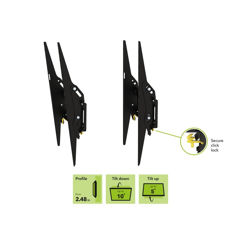 AVF Steel Flat and Tilt Low Profile TV Wall Mount for most 25