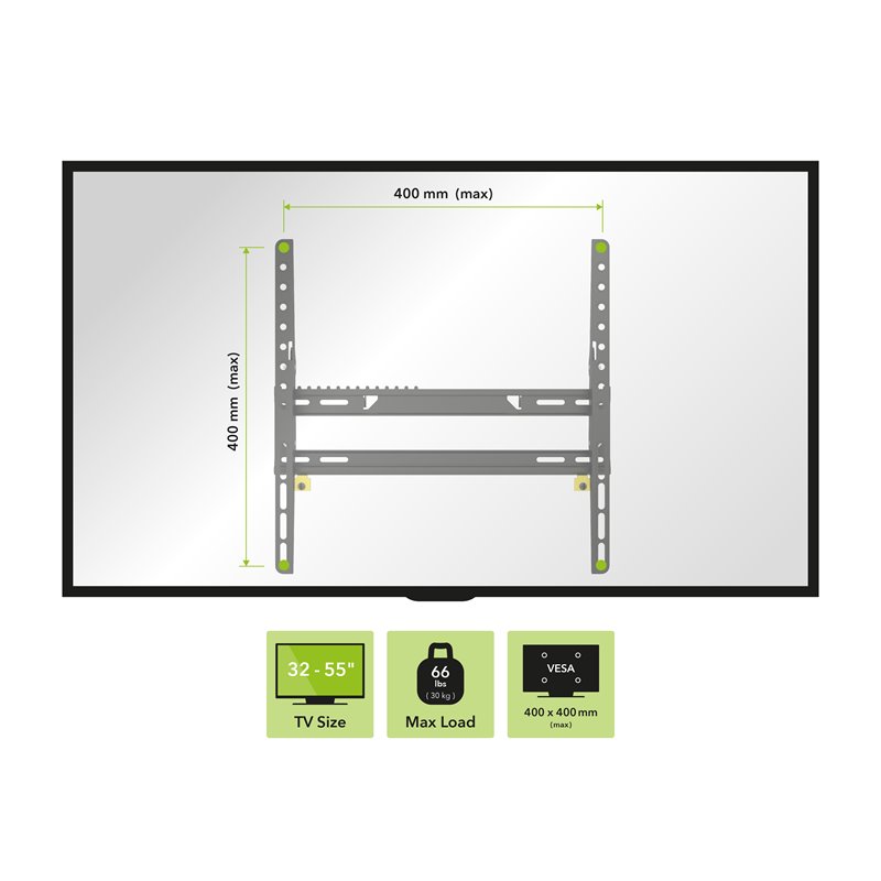 AVF Steel Flat and Tilt Low Profile TV Wall Mount for most 25