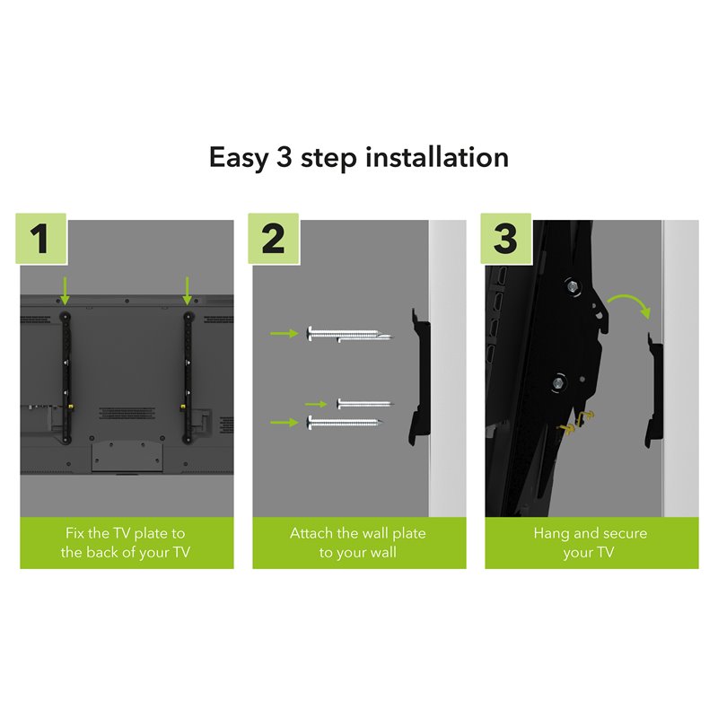 AVF Steel Flat and Tilt Low Profile TV Wall Mount for most 25