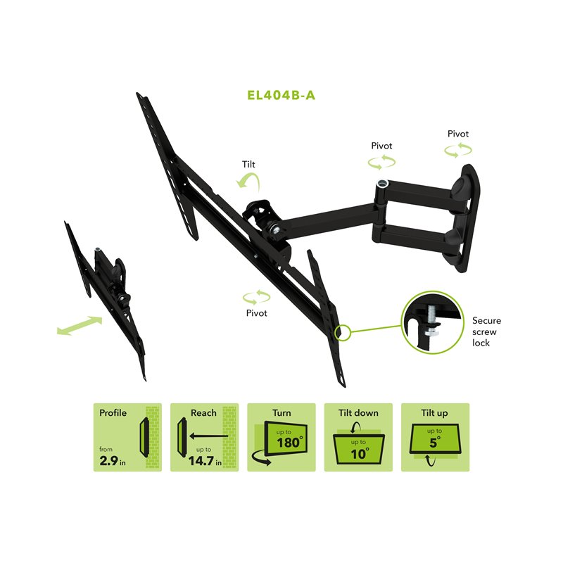 AVF Full Motion Long Extension TV Wall Mount for most 25