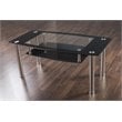 AVF Transitional Steel and Glass Coffee Table in Black/Chrome