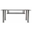 AVF Transitional Steel and Glass Coffee Table in Black/Chrome