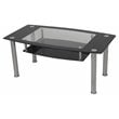 AVF Transitional Steel and Glass Coffee Table in Black/Chrome