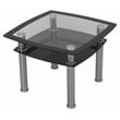 AVF Transitional Steel and Glass End Table in Black and Chrome