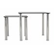 AVF Transitional Steel and Glass Square End Tables in Black/Chrome (Set of 2)