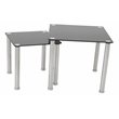 AVF Transitional Steel and Glass Square End Tables in Black/Chrome (Set of 2)