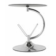AVF Steel and Glass Round End Table with Magazine Rack in Black/Chrome