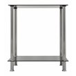 AVF Transitional Steel and Glass Two Tier Square End Table in Black/Chrome