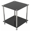 AVF Transitional Steel and Glass Two Tier Square End Table in Black/Chrome