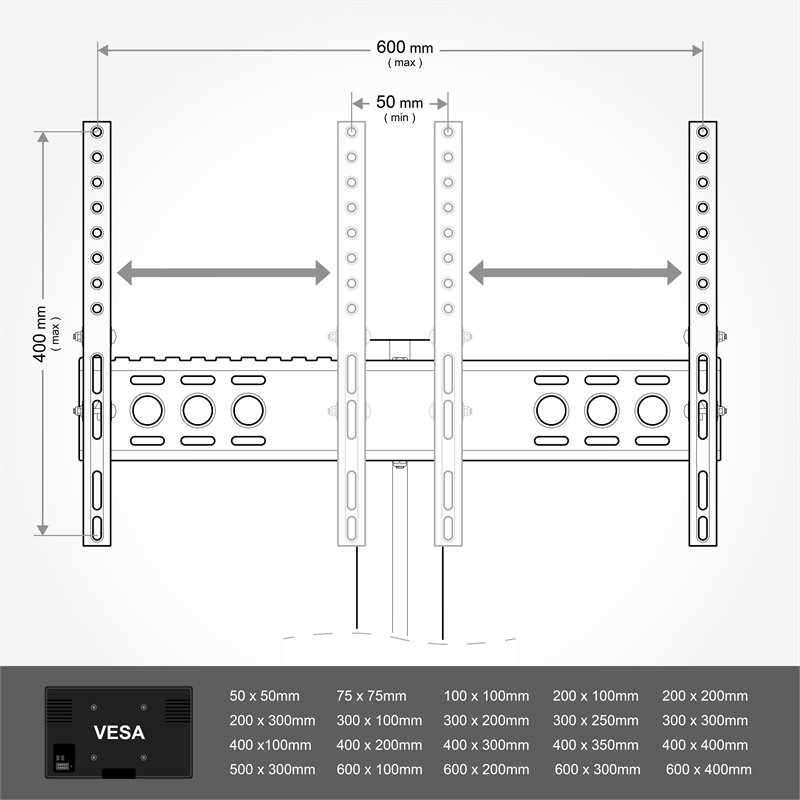 AVF Steel Tilt and Turn TV Mount with 2 AV Shelves for 37