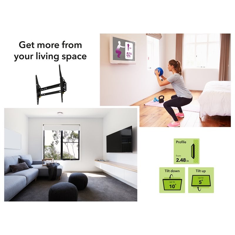 AVF Steel Adjustable Tilt Low Profile TV Mount for 30
